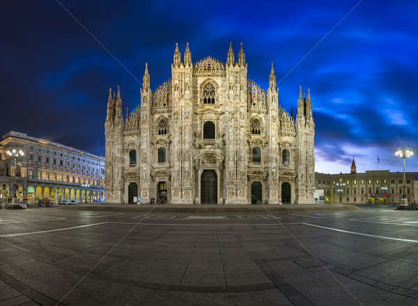 Milan Cathedral (Duomo di Milano) and Duomo Square in the Mornin Stock photo © anshar