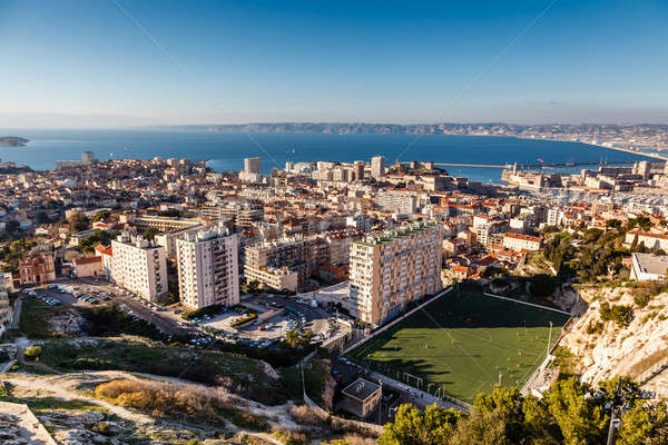 Aerial View of Marseille City and its Harbor, France Stock photo © anshar