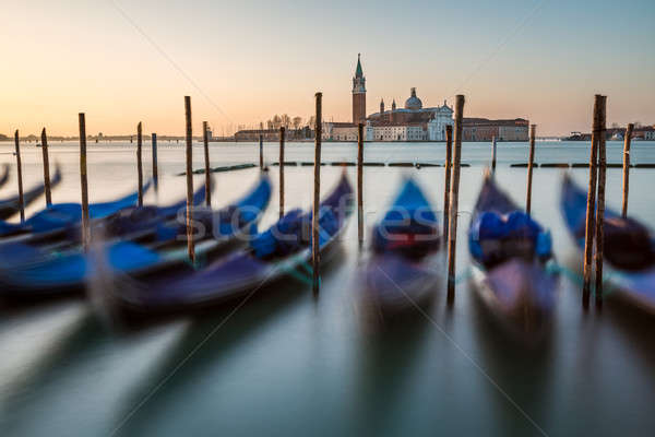 Grand Canal Embankment and San Giorgio Maggiore Church at Dawn,  Stock photo © anshar