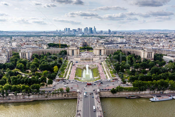 Aerial View on River Seine and Trocadero From the Eiffel Tower,  Stock photo © anshar