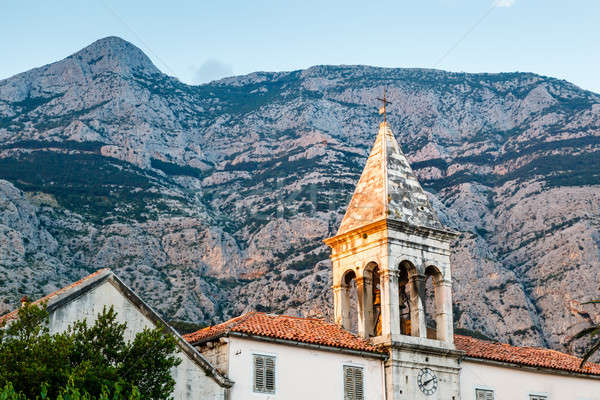 Medieval Bell Tower and Biokovo Mountains in the Background, Mak Stock photo © anshar