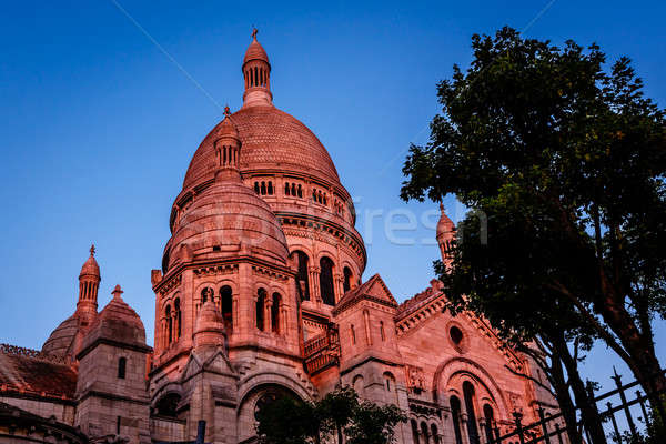 Catedrală montmartre deal amurg Paris Franta Imagine de stoc © anshar
