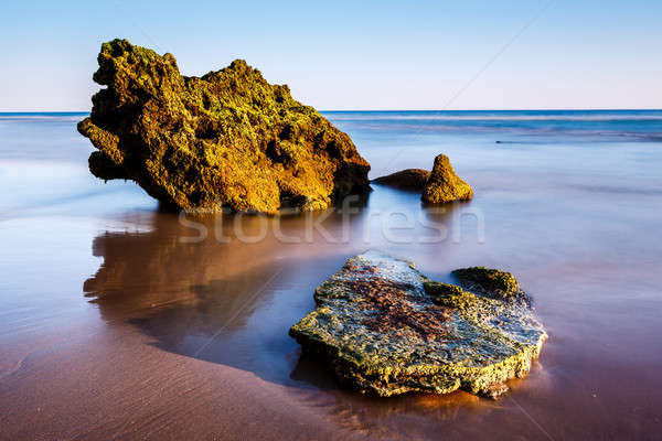 海灘 葡萄牙 景觀 夏天 藍色 沙 商業照片 © anshar