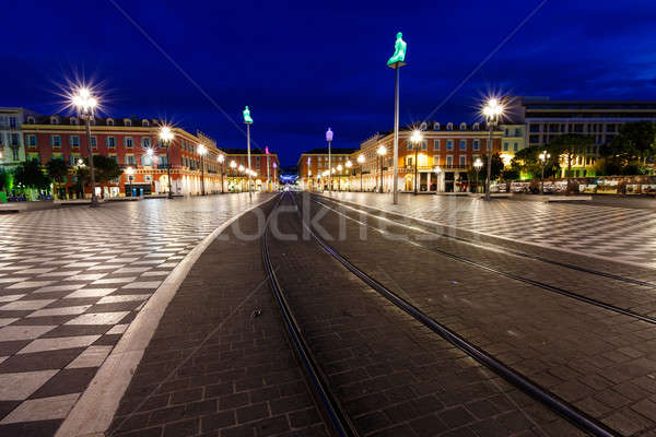 Tramline on Place Massena at Morning, Nice, France Stock photo © anshar