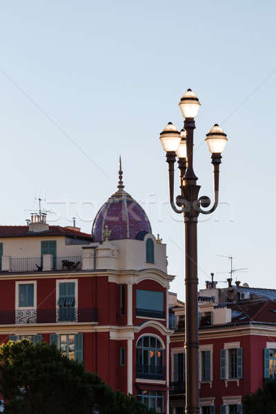 Backlit Lamppost on Massena Place in Nice, France Stock photo © anshar