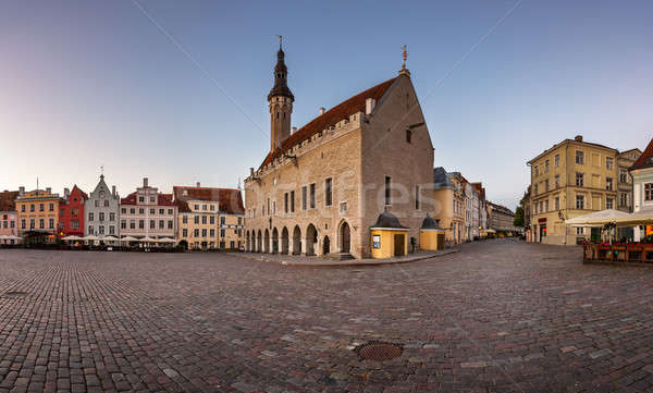 Tallinn mairie carré matin Estonie bâtiment Photo stock © anshar