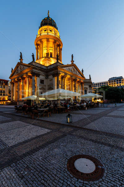 German Cathedral on Gendarmenmarkt Square in the Evening, Berlin Stock photo © anshar
