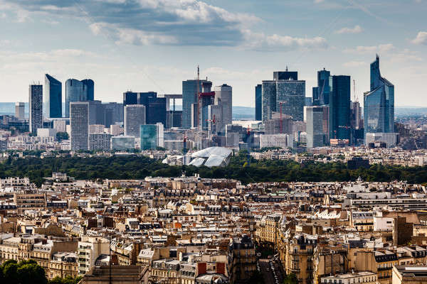 Widok z lotu ptaka la obrona Paryż Francja działalności Zdjęcia stock © anshar