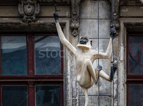 Old House Facade with Monkey Sculpture in Berlin, Germany Stock photo © anshar