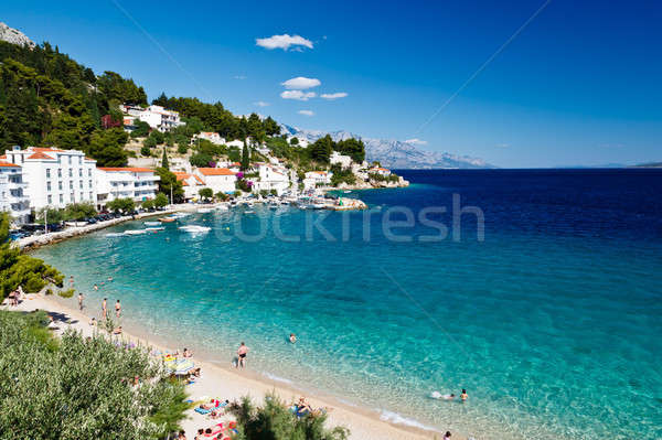 Deep Blue Sea with Transparent Water and Beautiful Beach in Croa Stock photo © anshar