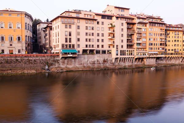 Arno River Embankment in the Early Morning Light, Florence, Ital Stock photo © anshar
