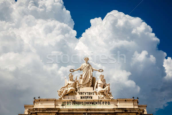 Stock photo: Rue Augusta Arch on Commerce Square in  Lisboa, Portugal