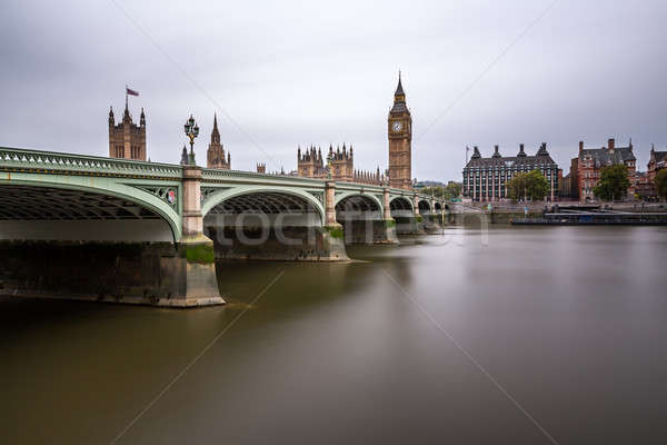Westminster ponte regina torre mattina Londra Foto d'archivio © anshar