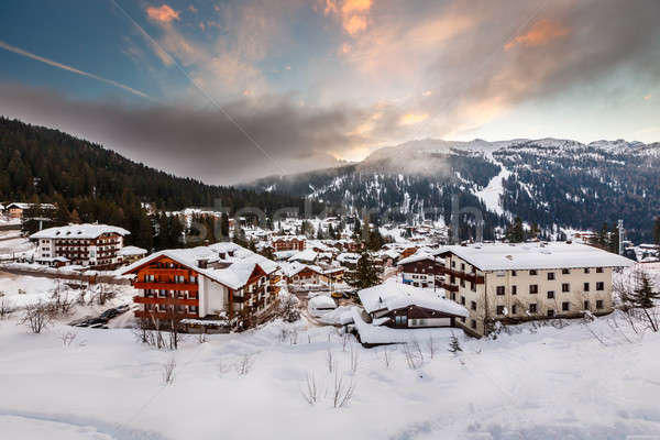 Ski Resort of Madonna di Campiglio in the Morning, Italian Alps, Stock photo © anshar