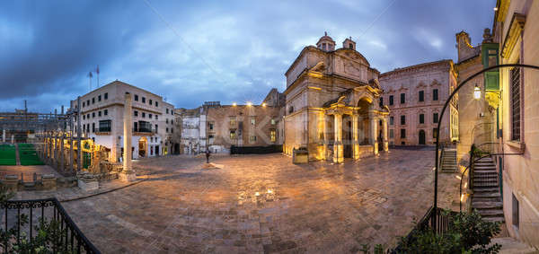 Panorama Saint Catherine of Italy Church and Jean Vallette Pjazz Stock photo © anshar