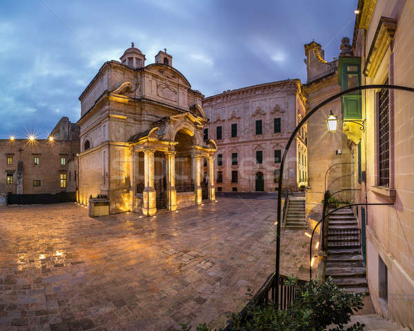 Saint Catherine of Italy Church and Jean Vallette Pjazza in the  Stock photo © anshar