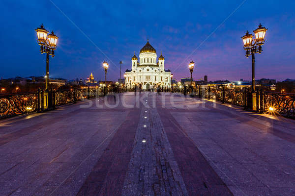 Patriarch Bridge and Cathedral of Christ the Saviour in the Even Stock photo © anshar