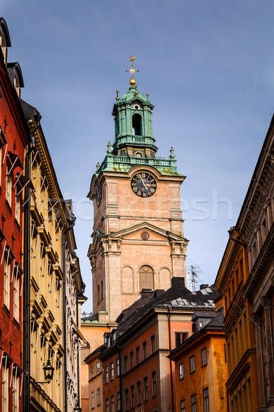 Cathedral of Saint Nicholas (Storkyrkan) Bell Tower, Stockholm,  Stock photo © anshar