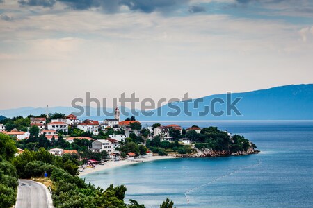 Town of Gradac on Makarska Riviera and Island Brac in Background Stock photo © anshar