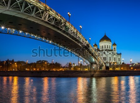 Kathedrale christ Fußgänger Brücke Moskau Russland Stock foto © anshar