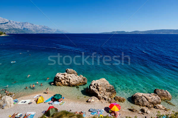 Beautiful Beach and Adriatic Sea with Transparent Blue Water nea Stock photo © anshar