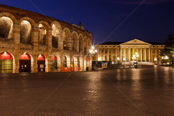 Melltartó ősi amfiteátrum Verona Olaszország város Stock fotó © anshar