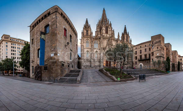 Panorama of Cathedral of the Holy Cross and Saint Eulalia in the Stock photo © anshar