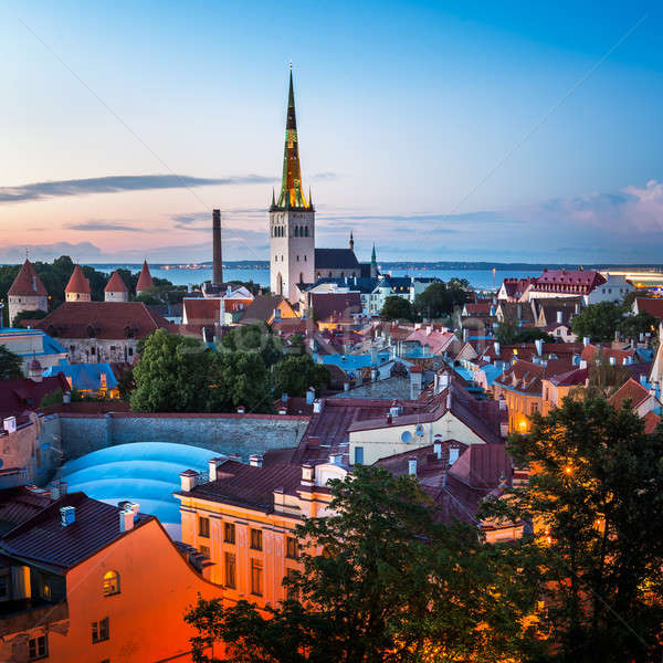 Сток-фото: Таллин · старый · город · вечер · Эстония · город