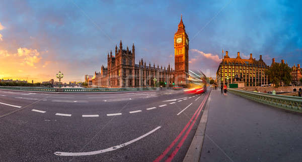 Panorama of Queen Elizabeth Clock Tower and Westminster Palace i Stock photo © anshar