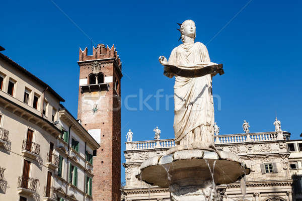 Fountain and Statue of Madonna on Piazza delle Erbe in Verona, V Stock photo © anshar