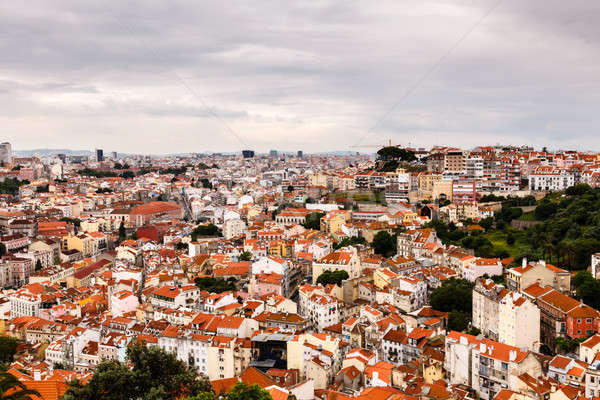 ストックフォト: リスボン · 城 · ポルトガル · 雲