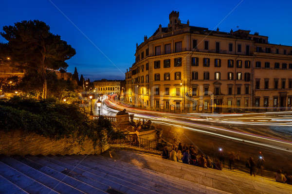 Marcello Theater and Traffic Trails on Via Marcello, View from C Stock photo © anshar