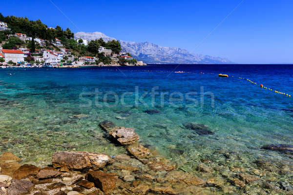 Beautiful Beach and Transparent Turquoise Adriatic Sea near Spli Stock photo © anshar
