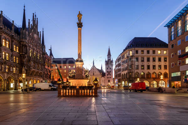 Old Town Hall and Marienplatz in the Morning, Munich, Bavaria, G Stock photo © anshar