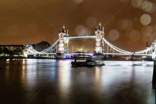 Tower Bridge of London in the Rainy Night, United Kingdom Stock photo © anshar