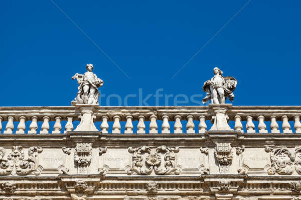 Piazza delle Erbe and Statues in Verona, Veneto, Italy Stock photo © anshar