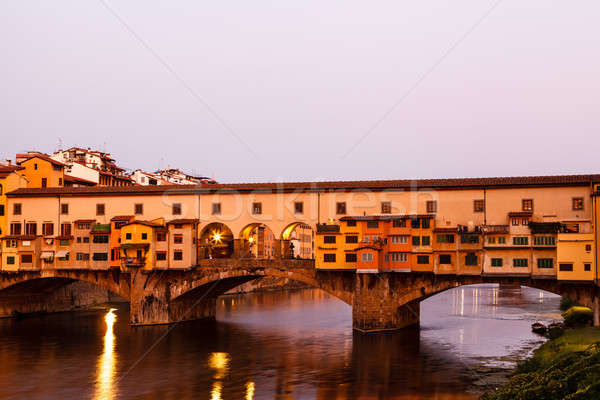 Ponte Vecchio Bridge Across Arno River in Florence at Morning, I Stock photo © anshar