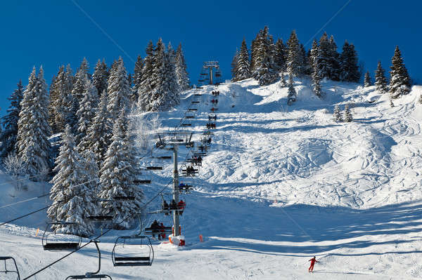 Riding the Chairlift in French Alps Stock photo © anshar