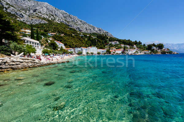Beautiful Beach and Transparent Turquoise Adriatic Sea near Spli Stock photo © anshar