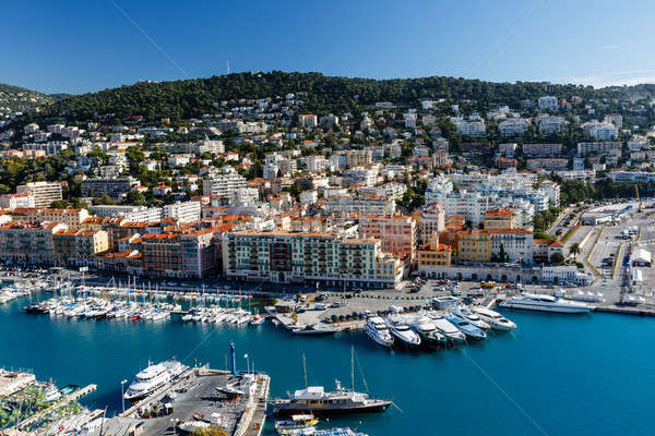 Aerial View on Port of Nice and Luxury Yachts, French Riviera, F Stock photo © anshar