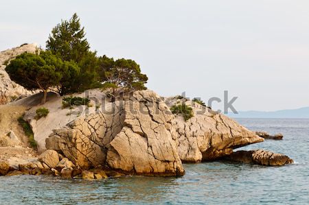 Plajă sat Croatia apă natură mare Imagine de stoc © anshar