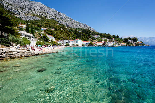 Schönen Strand transparent türkis Meer Haus Stock foto © anshar