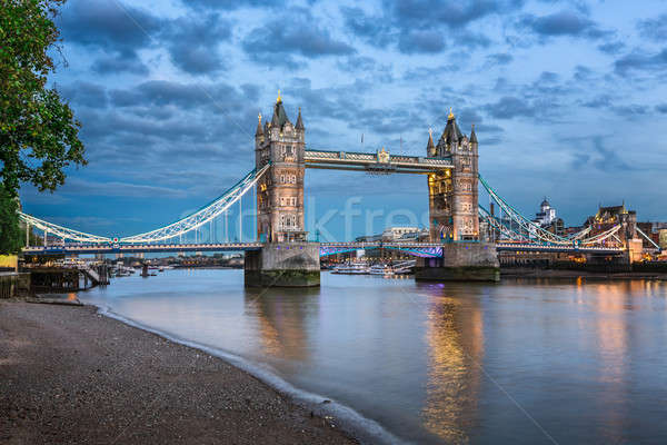 Foto d'archivio: Thames · fiume · Tower · Bridge · sera · Londra