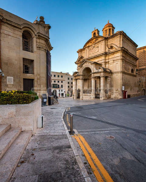 Saint Catherine of Italy Church and Jean Vallette Pjazza in the  Stock photo © anshar