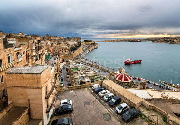 Aerial View on Valletta and Grand Harbour from Barrakka Gerdens, Stock photo © anshar
