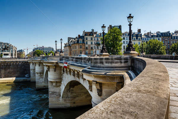 Insel Paris Frankreich Haus blau Gebäude Stock foto © anshar