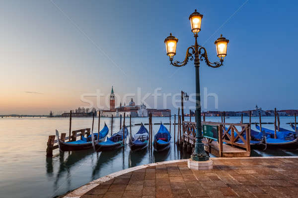 Grand Canal Embankment and San Giorgio Maggiore Church at Dawn,  Stock photo © anshar