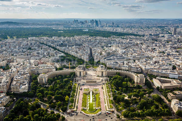 Aerial View on Trocadero and La Defense From the Eiffel Tower, P Stock photo © anshar
