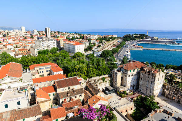 Aerial View on Diocletian Palace and City of Split, Croatia Stock photo © anshar