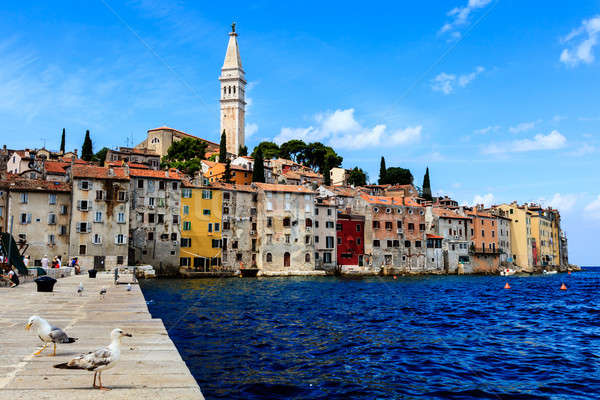 Stock photo: The Pier and the City of Rovinj on Istria Peninsula in Croatia
